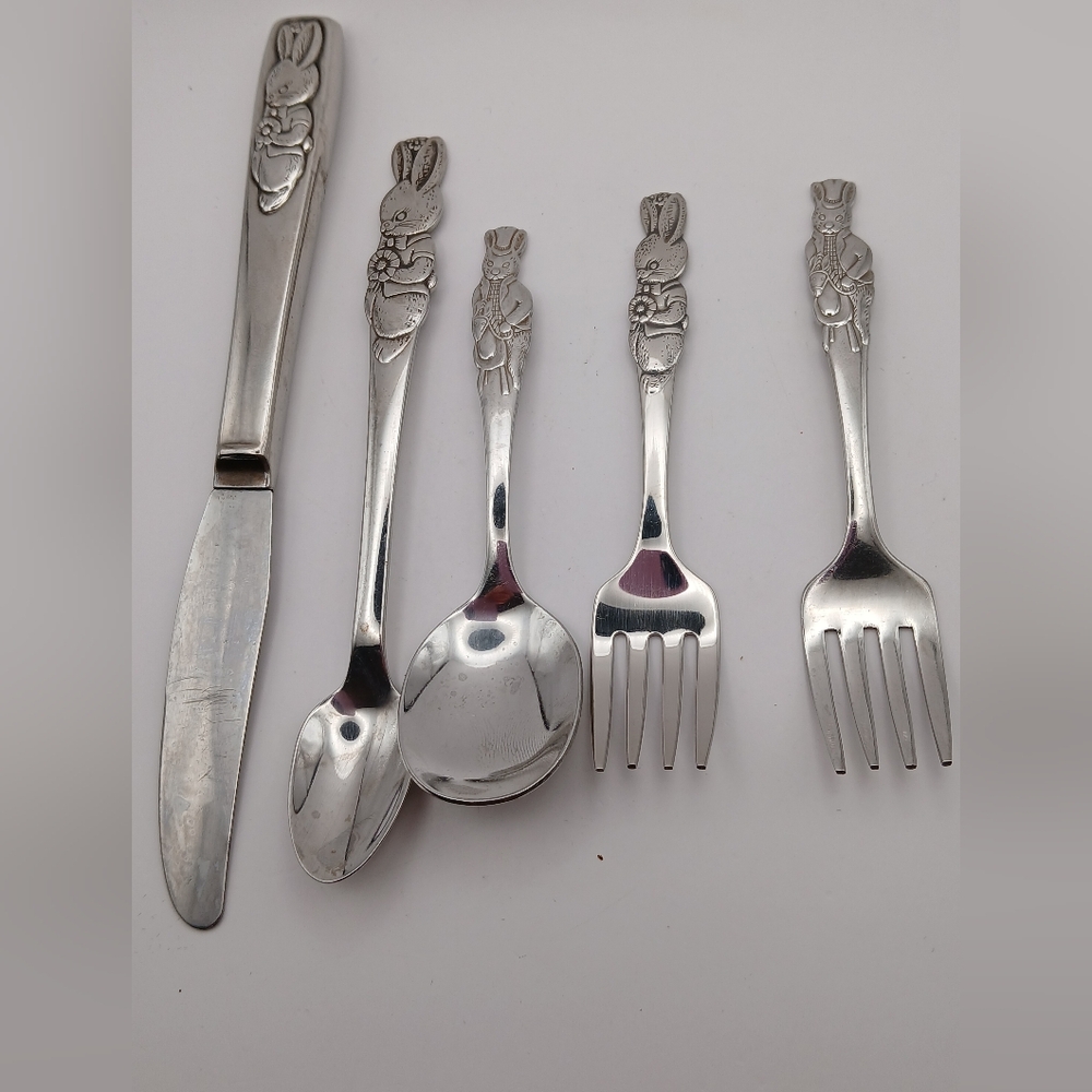 Vintage Oneida Stainless Bunnykins Royal Doulton Fork Spoon Knife